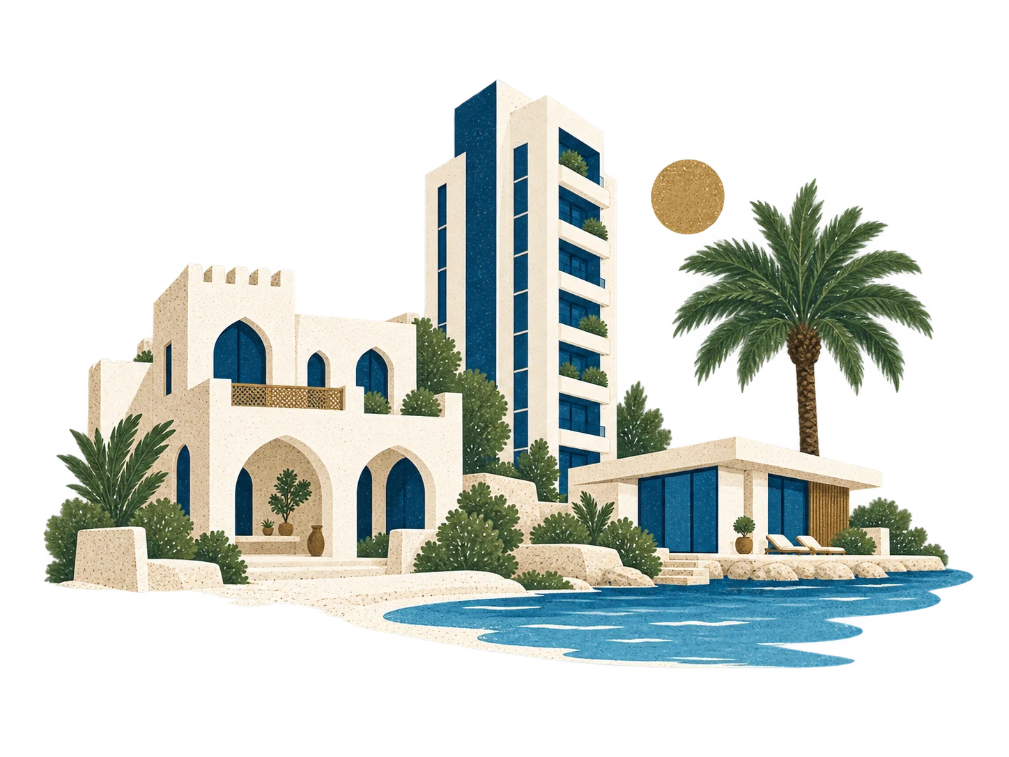 Contemporary waterfront homes in Bahrain